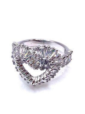 SWAROVSKI CRYSTAL HEART MATRIX RING